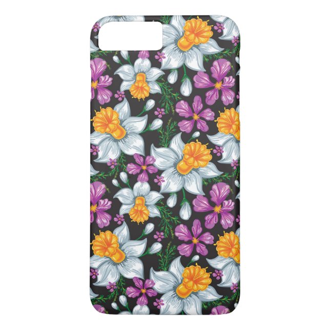 Elegansmönster med narcisserblommor 2 Case-Mate iPhone skal (Baksida)
