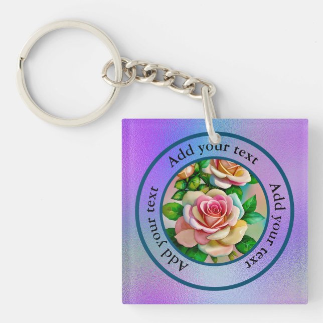 Elegansrosor Rosa och Gula Akvarell Pastell K (Framsidan)