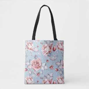 Eleganstapetmönster av rosa ros 2 tygkasse