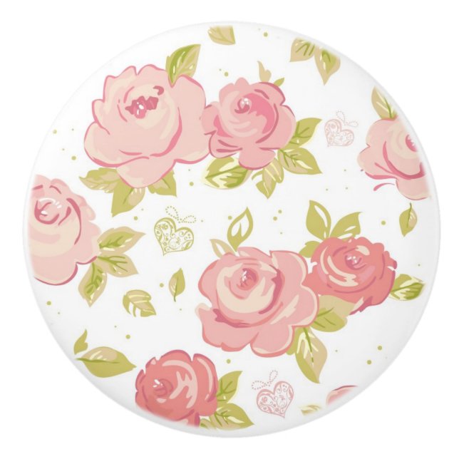 Eleganstapetmönster av rosa ros 3 knopp (Framsidan)