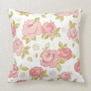 Eleganstapetmönster av rosa ros 3 kudde