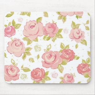 Eleganstapetmönster av rosa ros 3 musmatta