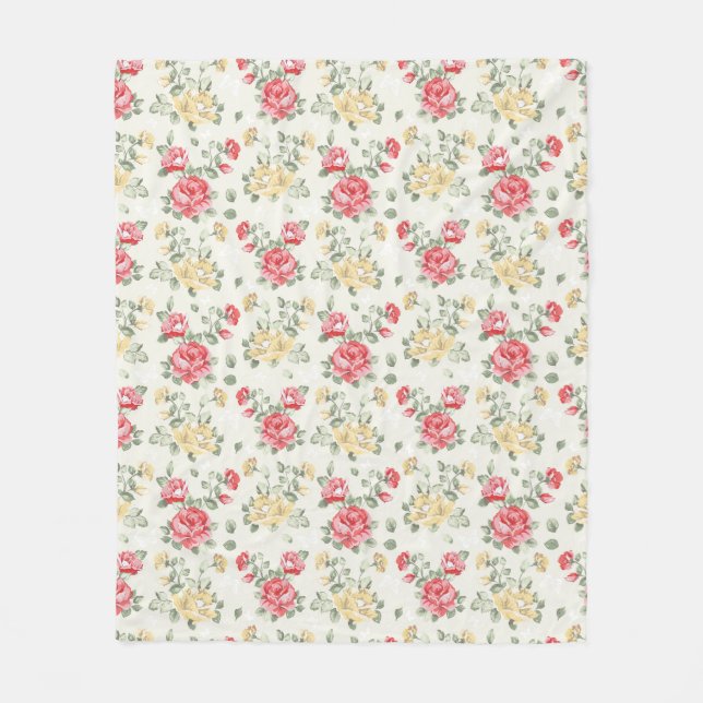 Eleganstapetmönster av rosa ros fleecefilt (Framsidan)