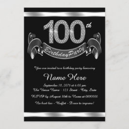Elegant 100-årsfest inbjudningar