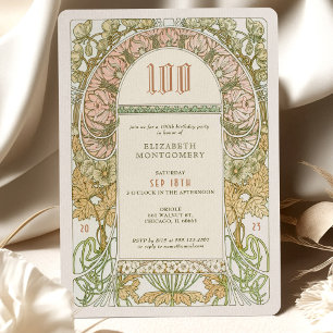 Elegant 100:e födelsedagen Inbjudan Art nouveau Mu