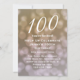 Elegant 100:e födelsedagsinbjudan till henne inbjudningar
