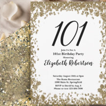 Elegant 101-års födelsedagsinbjudan till henne i g