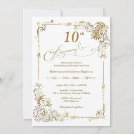 Elegant 10 år inbjudningar