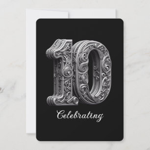 ELEGANT 10-ÅRSHÖGTID INBJUDNINGAR