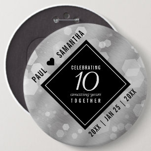 Elegant 10:e årsdagen av Tin Bröllop i Firande Knapp