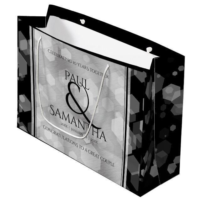 Elegant 10:e årsdagen för Tin Bröllop Firande (Framsidan Vinklad)