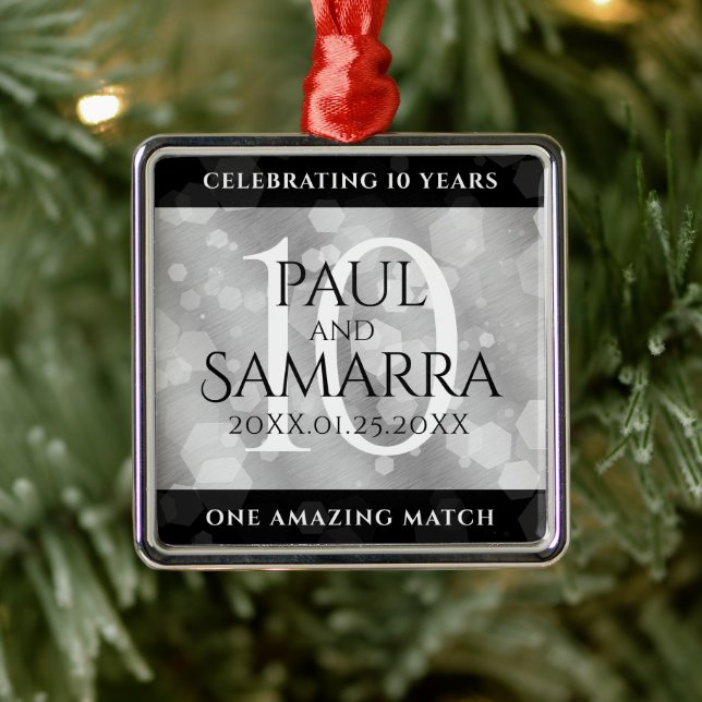 Elegant 10:e årsdagen för Tin Bröllop Firande Julgransprydnad Metall (Träd)