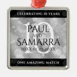 Elegant 10:e årsdagen för Tin Bröllop Firande Julgransprydnad Metall