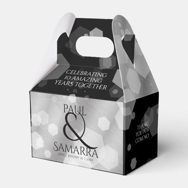 Elegant 10:e årsdagen för Tin Bröllop Firande Presentaskar (Framsidan Sidan)