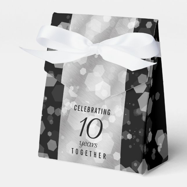 Elegant 10:e årsdagen för Tin Bröllop Firande Presentaskar (Framsidan Sidan)