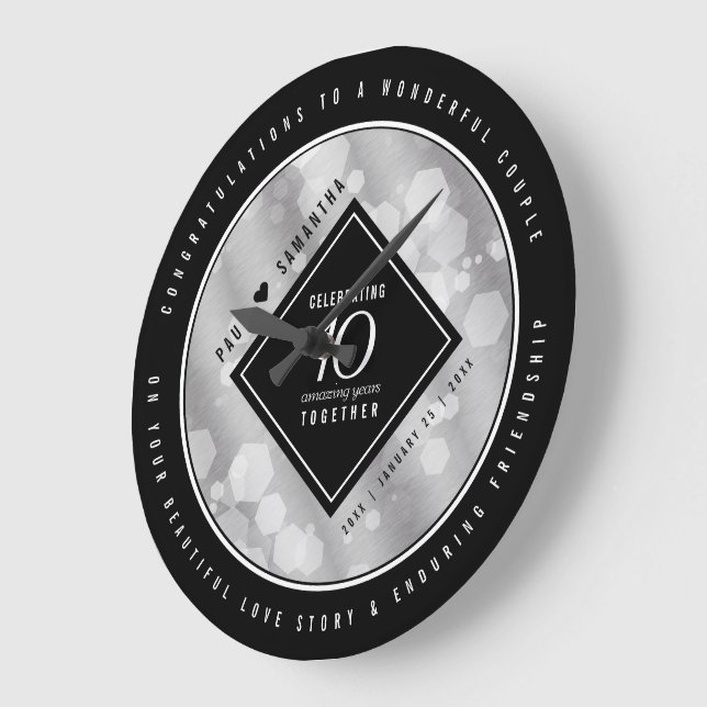 Elegant 10:e årsdagen för Tin Bröllop Firande Stor Klocka (Vinkel)