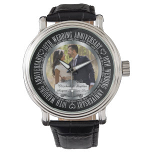 Elegant 10:e Bröllop-årsdagen Foto Namn Armbandsur
