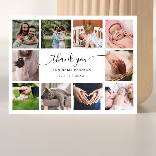 Elegant 10 Foto Collage Baby Shower Tacksamhetskor Helg Vykort
