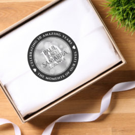 Elegant 10th Tin Wedding Anniversary Celebration Runt Klistermärke