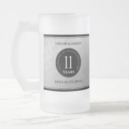 Elegant 11:e årsdagen för stålåret Bröllop Firande Frostat Ölglas