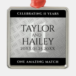 Elegant 11:e årsdagen för stålåret Bröllop Firande Julgransprydnad Metall