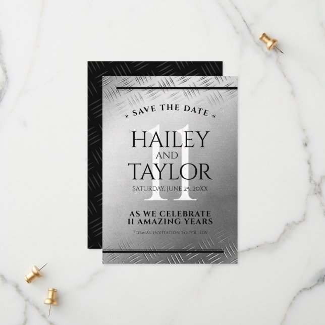 Elegant 11:e årsdagen för stålåret Bröllop Firande Spara Datumet (Fram/Back In Situ)