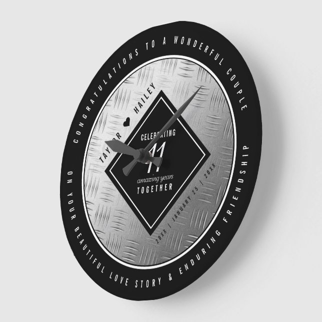 Elegant 11:e årsdagen för stålåret Bröllop Firande Stor Klocka (Vinkel)