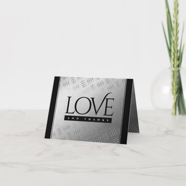 Elegant 11:e årsdagen för stålåret Bröllop Firande Tack Kort (Framsida)