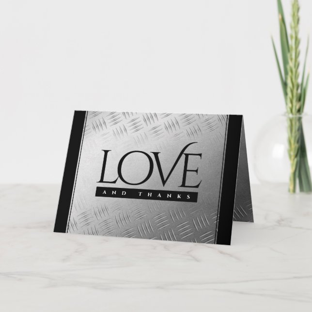 Elegant 11:e årsdagen för stålåret Bröllop Firande Tack Kort (Framsida)