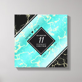 Elegant 11:e årsdagen för Turkos Bröllop Canvastryck