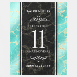 Elegant 11:e årsdagen för Turkos Bröllop Fleecefilt