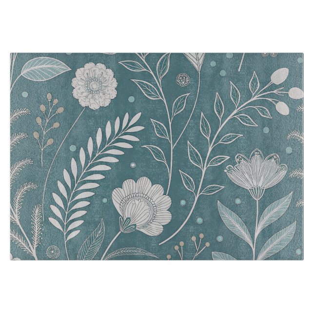 Elegant 11x8 Glass Cutting Board with Stylish Des (Framsidan)