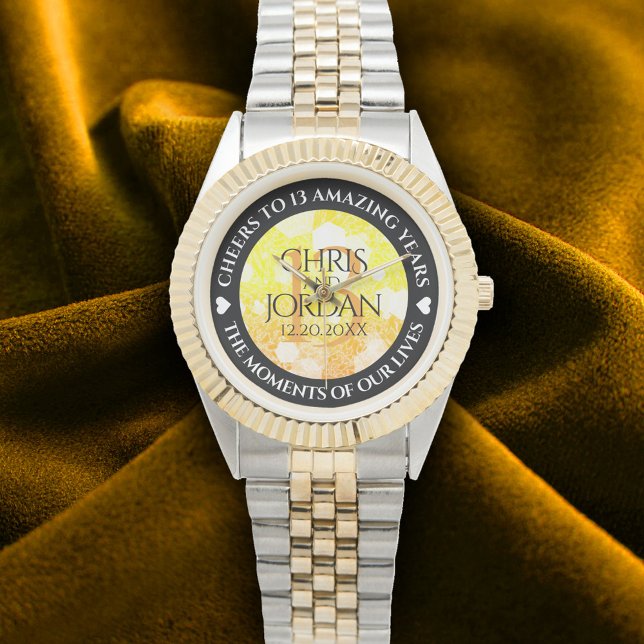 Elegant 13:e årsdagen för Bröllop Armbandsur (Elegant 13th Citrine Wedding Anniversary Wristwatch Cover Photo)