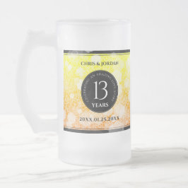 Elegant 13:e årsdagen för Bröllop Frostat Ölglas