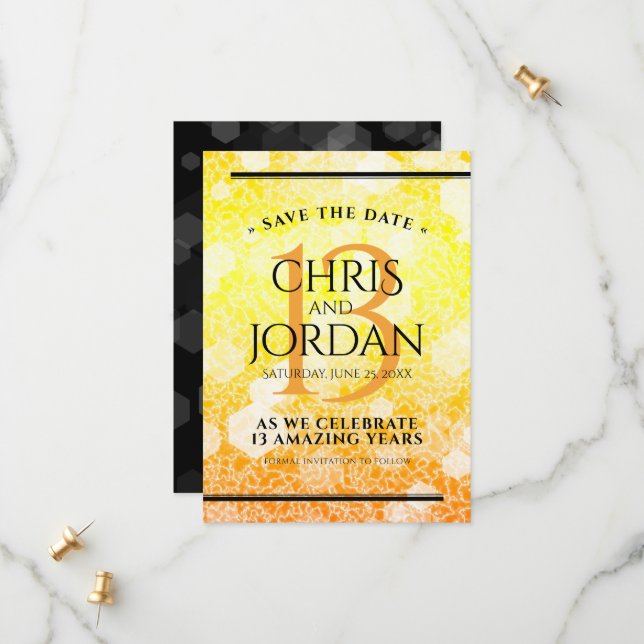 Elegant 13:e årsdagen för Bröllop Spara Datumet (Fram/Back In Situ)