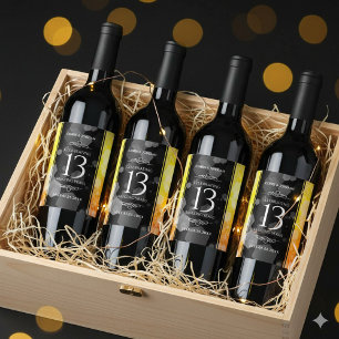 Elegant 13:e årsdagen för Bröllop Vinflaska Etikett