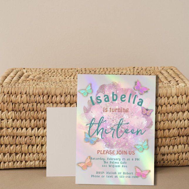 Elegant 13:e Födelsedagsfest inbjudan Girl (Skapare uppladdad)