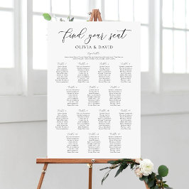 Elegant 14 Bord Hitta Din Plats Sittplatskarta Poster
