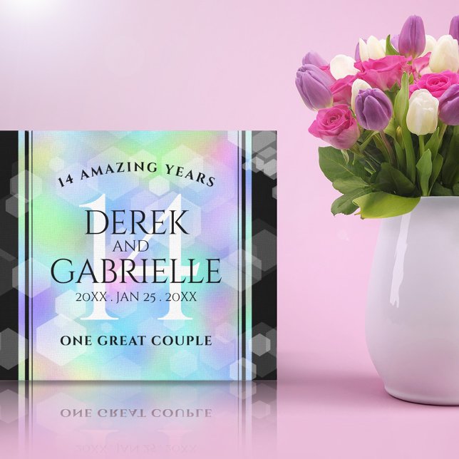 Elegant 14:e årsdagen för Opal Bröllop Firande Canvastryck (Skapare uppladdad)