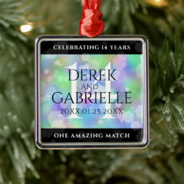 Elegant 14:e årsdagen för Opal Bröllop Firande Julgransprydnad Metall