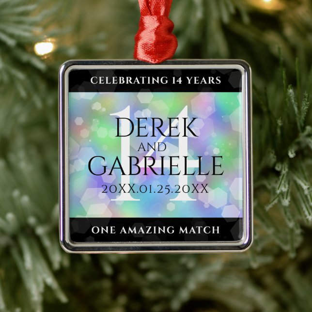 Elegant 14:e årsdagen för Opal Bröllop Firande Julgransprydnad Metall (Träd)