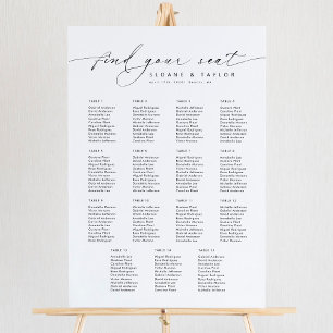 Elegant 15 Bord Hitta Din Plats Sittplatskarta Poster