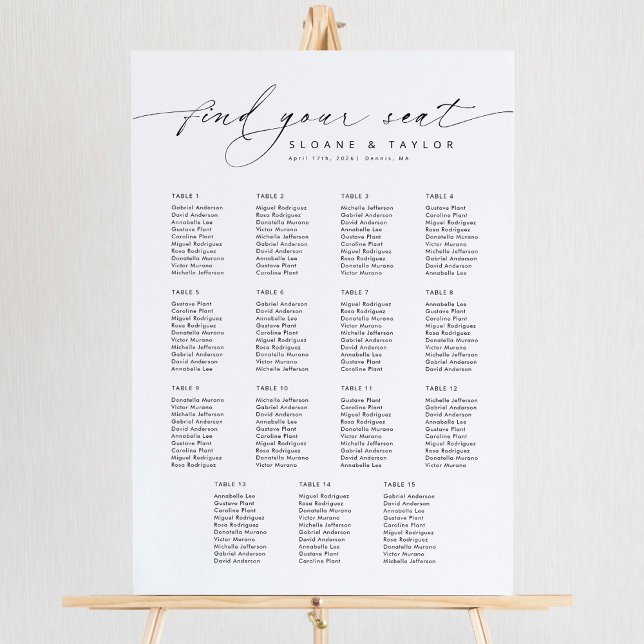 Elegant 15 Bord Hitta ditt platsschema Poster (Skapare uppladdad)