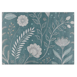 Elegant 15x11 Glass Cutting Board with Stylish Des