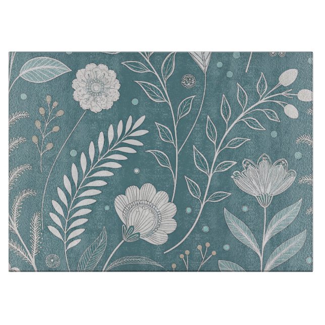 Elegant 15x11 Glass Cutting Board with Stylish Des (Framsidan)