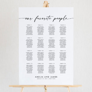 Elegant 16 Bord Favoritpersoner Placeringsplan Poster