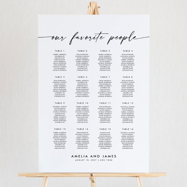 Elegant 16 Bord Favoritpersoner Placeringsplan Poster (Skapare uppladdad)