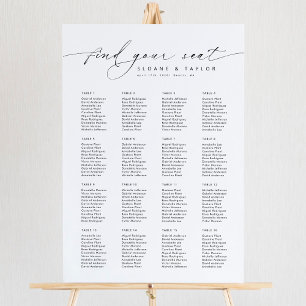Elegant 16 Bord Hitta ditt platsschema Poster
