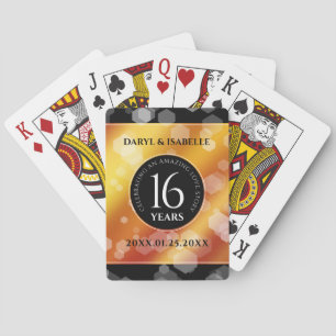Elegant 16:e årsdagen för Golden Topaz Bröllop Casinokort