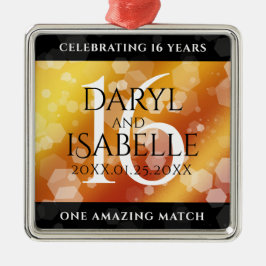 Elegant 16:e årsdagen för Golden Topaz Bröllop Julgransprydnad Metall